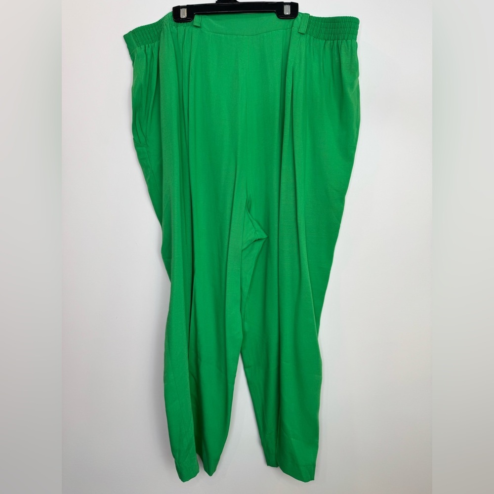 Vintage pleats kelly Green cropped Pants size 42 - Picture 7 of 12